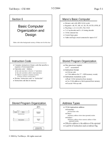 Basic Computer Organization and Design - Mano's Computer