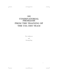 102 combinatorial problems from the training of the USA IMO team