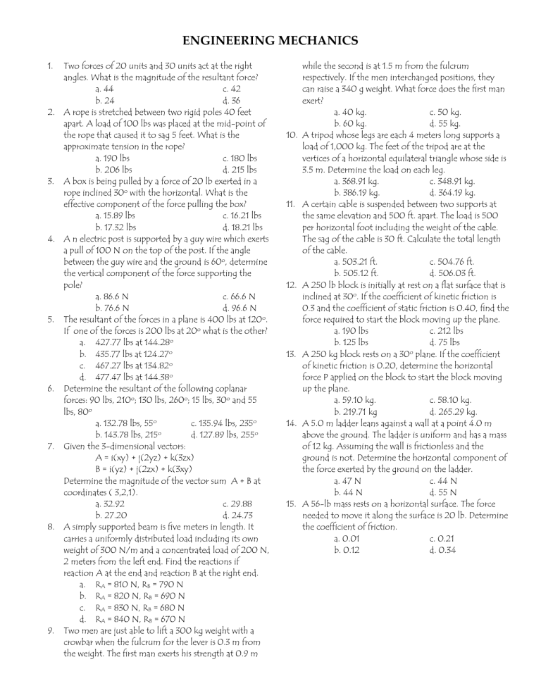 pdfcoffee.com engineering-mechanics-statics-1-pdf-free