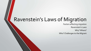 Ravenstein's Laws of Migration