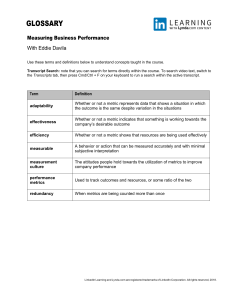 Measuring Business Performance Terminology 
