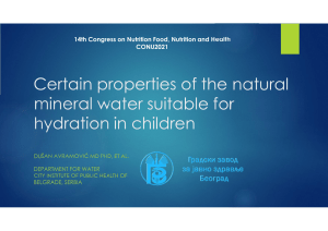 Certain properties of the natural mineral water suitable for children DA 20211029