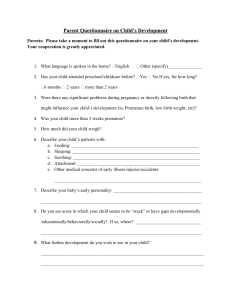Parent Questionnaire on Child's Development