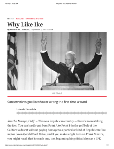Why Like Ike - Kevin D Williamson, National Review