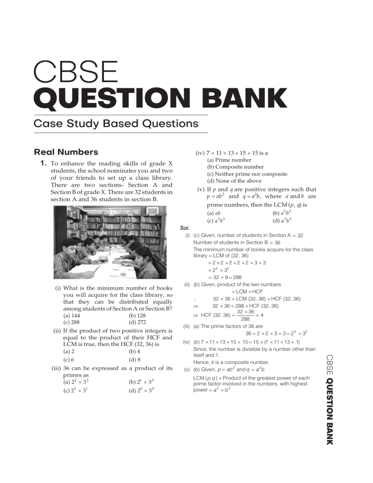 case study based questions class 8 maths