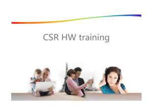 CSR HW training