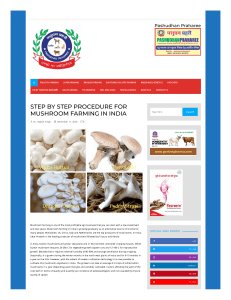 Cultivation of Mushroom PDF