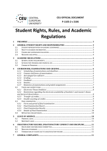 CEU Student Rights, Rules, & Academic Regulations