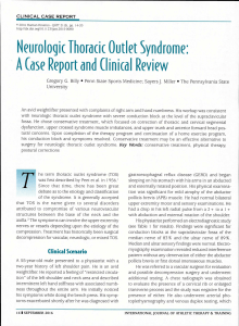 Neurologic Thoracic Outlet Syndrome- A Case Report and Clinical Review