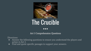 The Crucible Act 1 Comprehension Qs