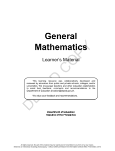 General Mathematics Learners Material De
