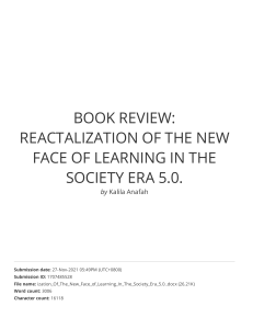 BOOK REVIEW  REACTALIZATION OF THE NEW FACE OF LEARNING IN THE SOCIETY ERA 5.0.