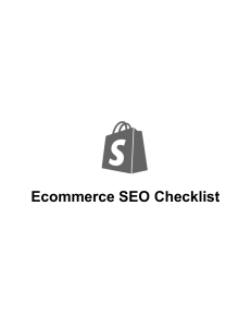 Ecommerce SEO Checklist