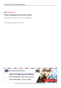 Project Management Success Factors