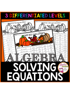 206 Solving Equations Thanksgiving Coloring Activity