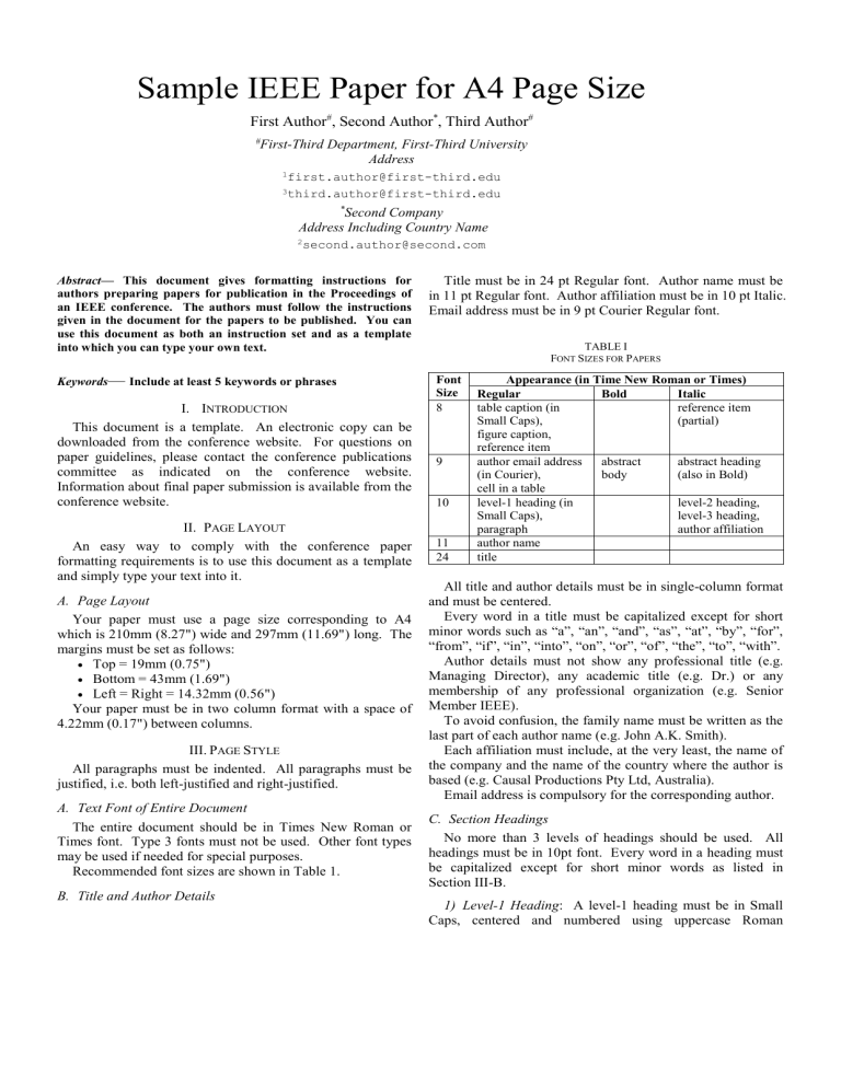 Ieee Article Format Word