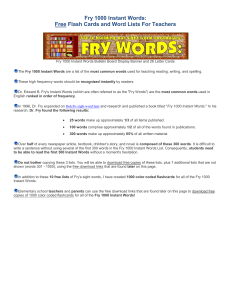 fry 1000 instant words links info and website
