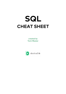sql cheat sheet