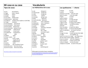Unit 2 Vocabulary Mi casa es su casa