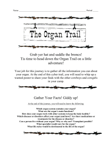 The Organ Trail Project and Rubric