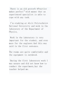 Work in laboratories