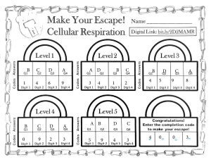 Cellular Respiration- Make your Escape