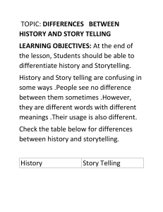 DIFFERENCES BTWN HISTORY AND STORY
