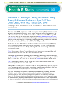 Childhood Obesity Trends in the US: 1963-2018