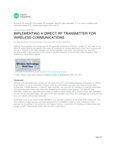 DIRECT RF TRANSMITTER FOR WIRELESS COMMUNICATIONS (AN5317)