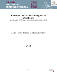 ANSYS Beam Static Analysis Lab: Stress & Safety Factor