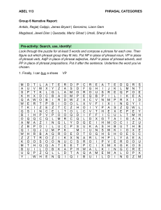  Phrasal Categories