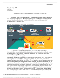 Final Project    Supply Chain Management at McDonalds   MGT 501.docx