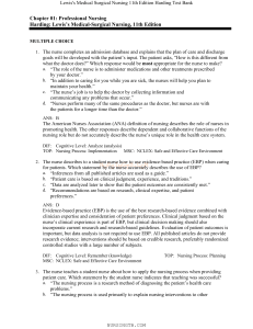Lewis Medical Surgical Nursing 11th Edition Chapter 1