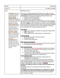 The Nature of Matter: Lesson Notes