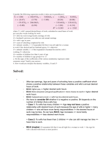 Wife's Labor Supply: Regression Analysis