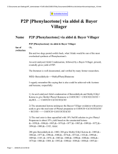 P2P -Phenylacetone- via aldol & Bayer Hive Board