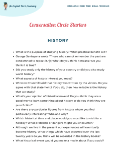 Conversaation questions History