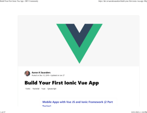 Build Your First Ionic Vue App