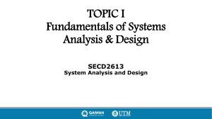 01 Topic 1 PDF Fundamentals of Systems Analysis  Design