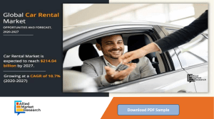 Car Rental Market is Projected to Reach $214.04 Billion by 2027