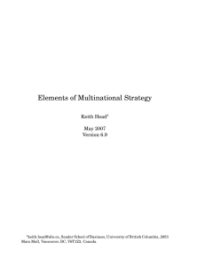 Elements of multinational strategy