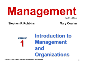 Chapter 1 - Introduction to Management