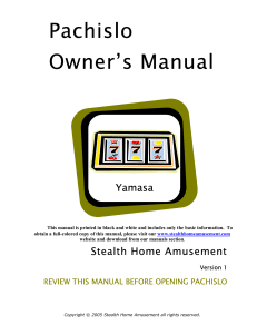 Yamasa Owner's Manual