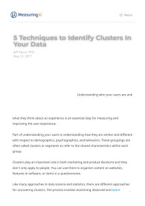 5 Techniques to Identify Clusters In Your Data – MeasuringU