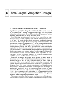 Small-Signal Amplifier Design: High-Frequency Techniques