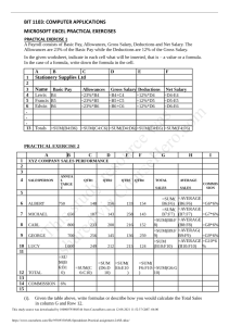 MS Spreadsheet Practical assignment   2 ASS 4.doc