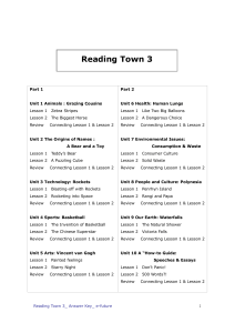 Reading Town 3 Answer Key
