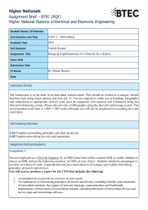 Assignment Brief  Networking