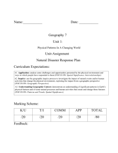 Geography 7 Unit 1 Assignment