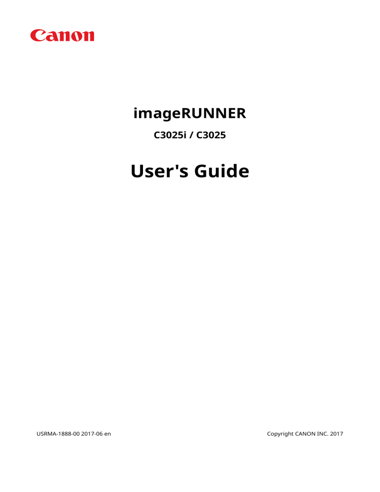 Canon imageRUNNER C3025i Users Guide en